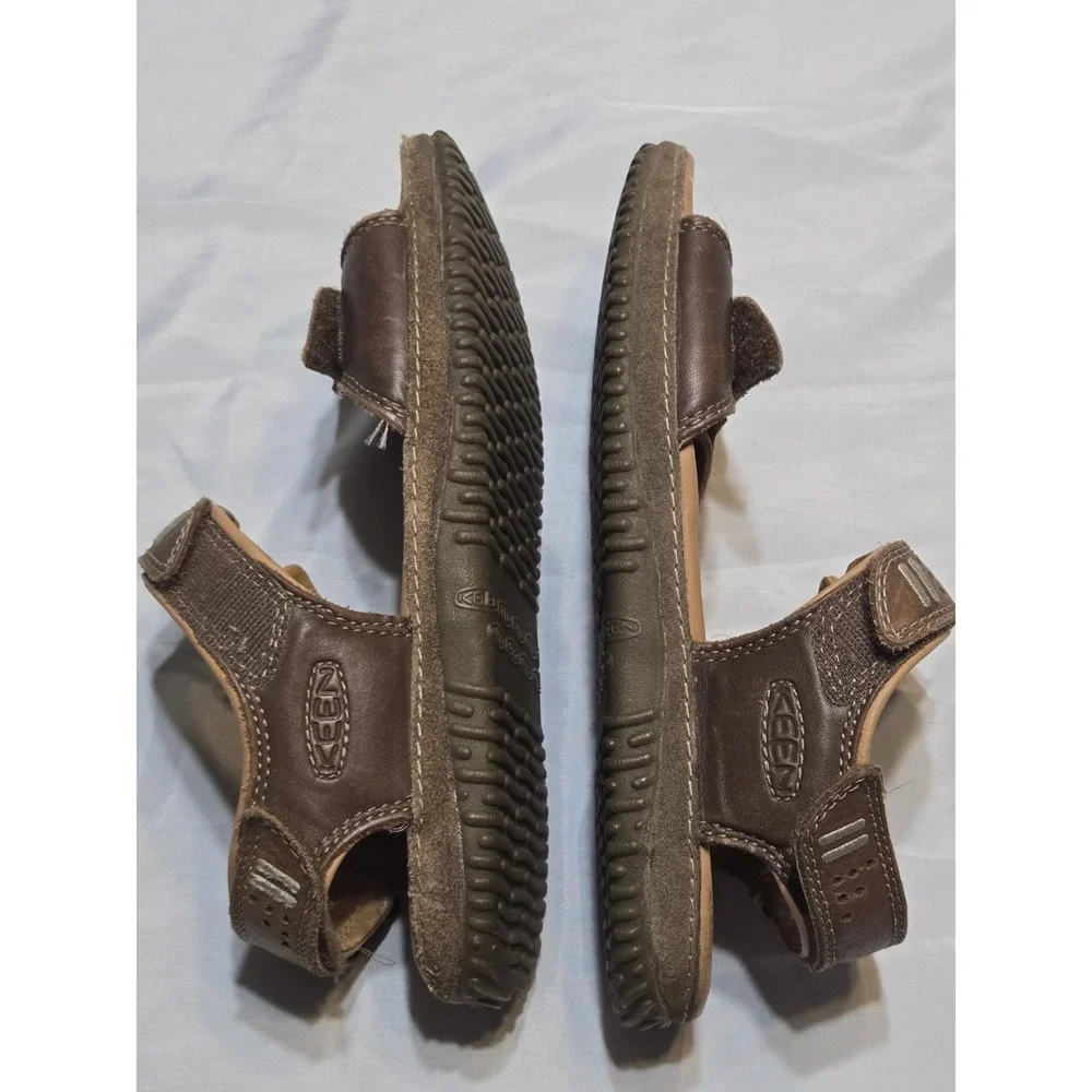 Keen Hilo Leather Hiking Outdoor Sandals Mens 8 Leather Brown Adjustable Ortho